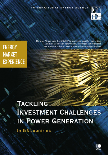 Tackling investment challenges in power generation : in IEA countries.