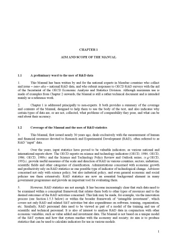 The measurement of scientific and technical activities : standard practice for surveys of research and experimental development-- Frascati Manual 1993