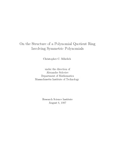 On the Structure of a Polynomial Quotient Ring Involving Symmetric Polynomials [expository notes]