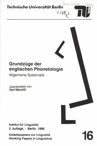 Grundzüge der englischen Phonetologie: Allgemeine Systematik