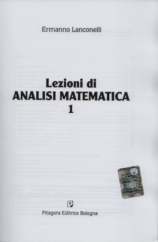 Lezioni di Analisi Matematica 1