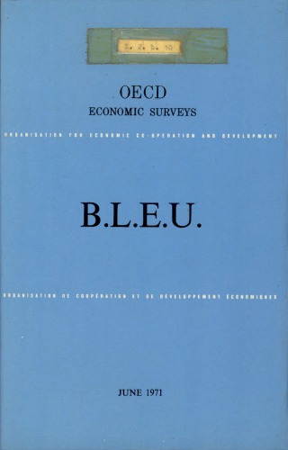 OECD Economic Surveys : Belgium 1971.