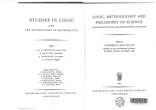 Logic, Methodology and Philosophy of Science: Proceedings of the 1964 International Congress