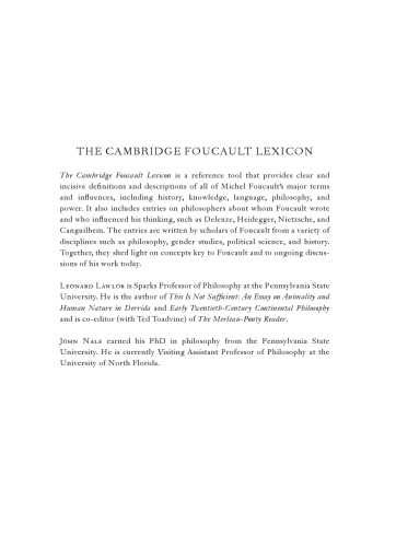 The Cambridge Foucault Lexicon
