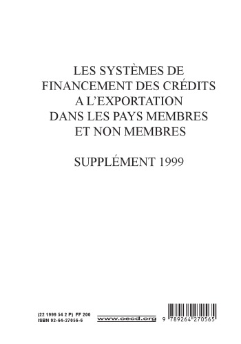 Les Systèmes de Financement des Crédits? L’Exportation Dans les Pays Membres et Non-Membres de l’Ocde
