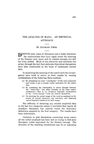 The Analysis of Mana, an Empirical Approach