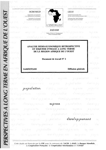 Analyse démo-économique rétrospective et esquisse d’image économique à long terme de la région Afrique de l’Ouest