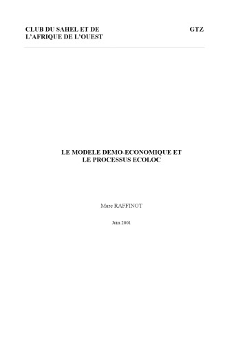 Le modèle démo-économique et le processus ECOLOC