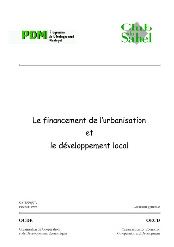 Le financement de l’urbanisation et le développement local