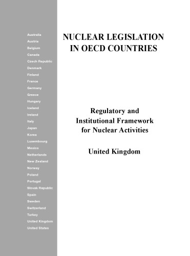 Regulatory and institutional framework for nuclear activities. United Kingdom.