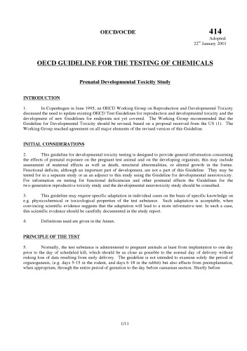 Test no. 414: prenatal development toxicity study