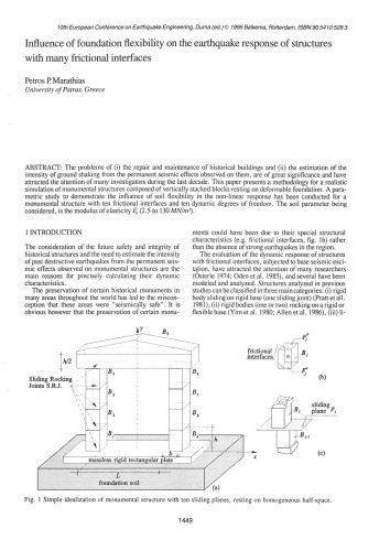 Influence of foundation flexibility on the earthquake response of structures with many frictional interfaces