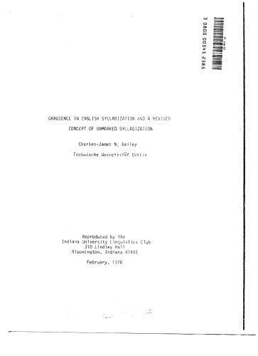 Gradience in English syllabization and a revised concept of unmarked syllabization