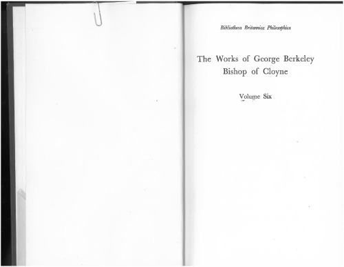 Works of George Berkeley, Bishop of Cloyne