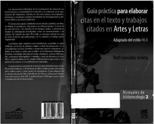 Guía práctica para elaborar citas en el texto y trabajos citados en artes y letras: Adaptado del estilo MLA