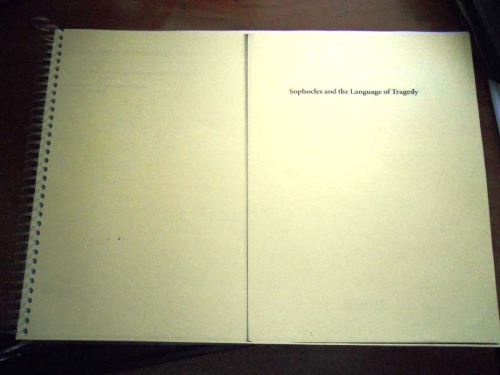 Sophocles and the language of Tragedy