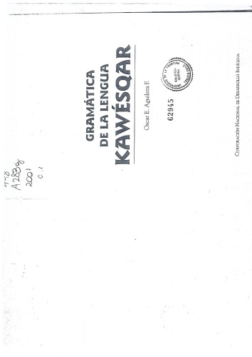 Gramática de la lengua kawésqar