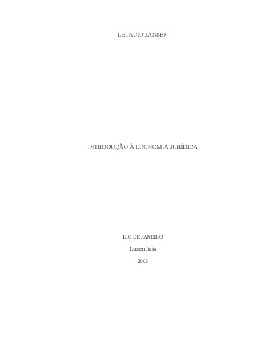 Introdução à Economia Jurídica