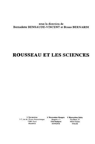 Rousseau et les sciences