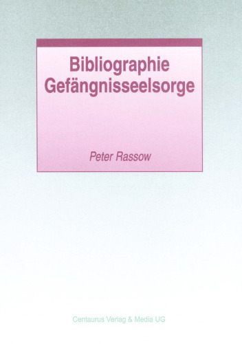 Bibliographie Gefängnisseelsorge