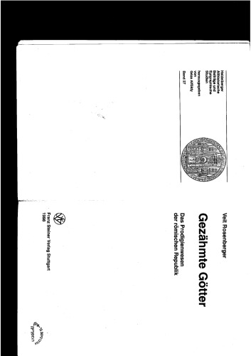 Gezahmte Götter: Das Prodigienwesen der römischen Republik