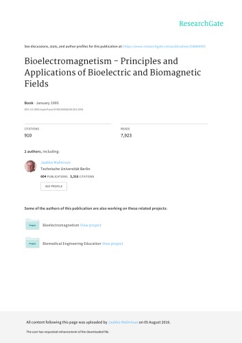 Bioelectromagnetism - Principles and Applications of Bioelectric and Biomagnetic Fields