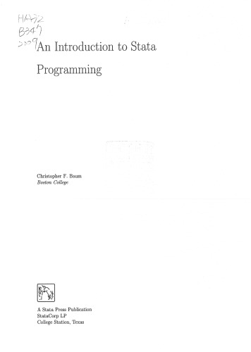 An Introduction to Stata Programming