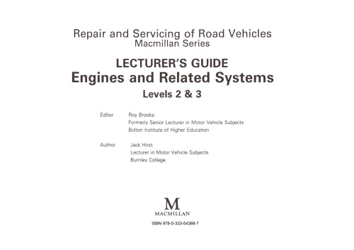 Lecturer’s Guide Engines and Related Systems Levels 2 & 3