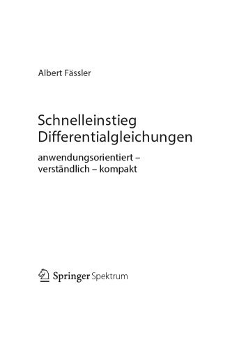 Schnelleinstieg Differentialgleichungen