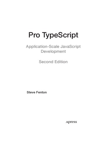 Pro TypeScript. Application-Scale JavaScript Development