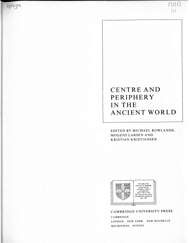 Centre and periphery in the ancient world