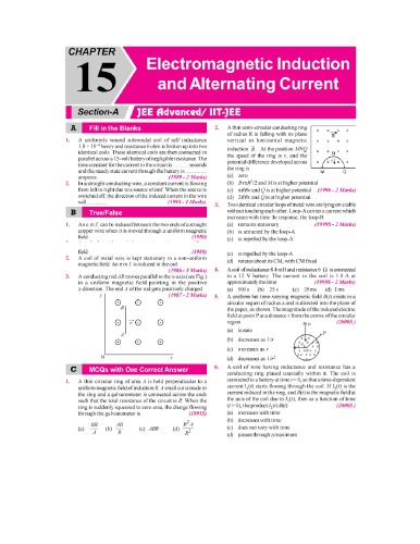 Electromagnetic Induction Alternating Current IIT JEE Chapter wise Solution 1978 to 2017 AIEEE IIT JEE main included