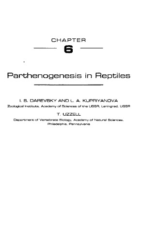 Ch. 6 ONLY: Parthenogenesis in Reptiles