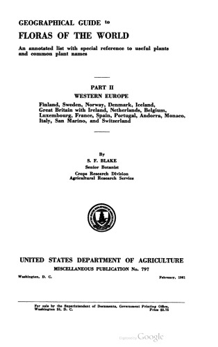 Geographical guide to floras of the world : an annotated list with special reference to useful plants and common plant names. Part II: Western Europe