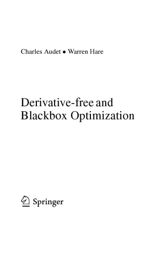 Derivative-free and Blackbox Optimization