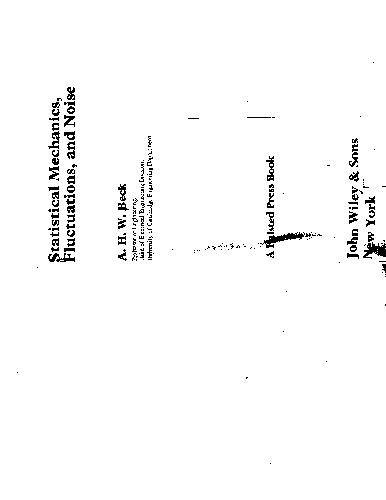 Statistical mechanics,Fluctuations and noise