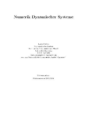 Numerik Dynamischer Systeme 002