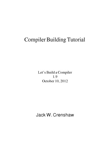 Let’s build a Compiler (v.1.9)
