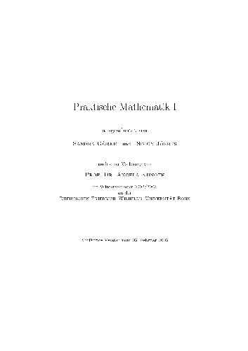 Praktische Mathematik I 001