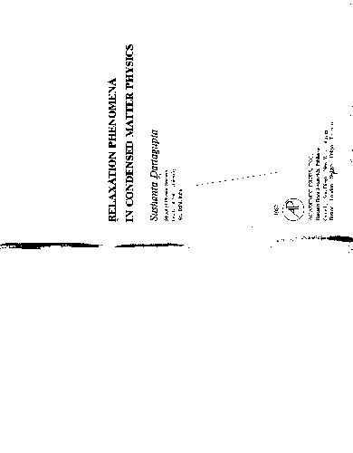 relaxation phenomena in condensed mattter physics