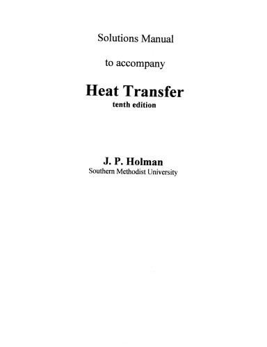 Solutions Manual - Heat Transfer