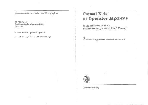 Causal Nets of Operator Algebras. Mathematical Aspects of Algebraic Quantum Field Theory