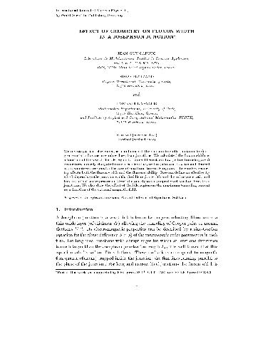 Effect Of Geometry On Fluxon Width In A Josephson Junction