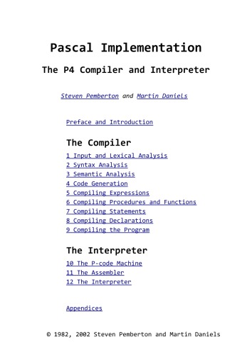 Pascal Implementation. The P4 Compiler and Interpreter