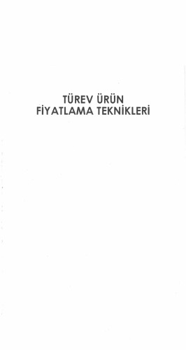 Türev Ürün Fiyatlama Teknikleri
