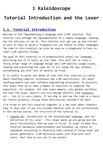 Kaleidoscope - Implementing a Language with LLVM in Objective Caml