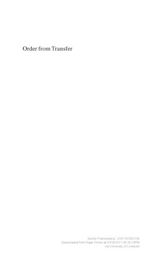 Order from Transfer Comparative Constitutional Design and Legal Culture