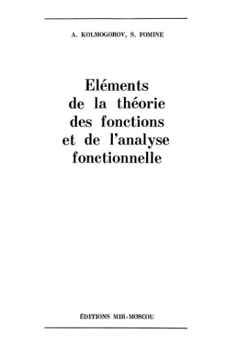 Eléments  de la théorie  des fonctions  et de l’analyse  fonctionnelle
