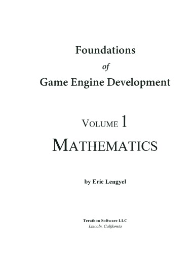 Foundation Game of Engine Development: Volume 1 - Mathematics
