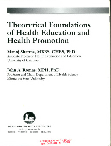 Theoretical Foundations Of Health Education And Health Promotion